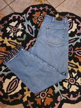 🔥🔥Vintage L.L Bean Light Wash Natural Fit Fleece Lined Jeans🔥🔥Size 34W X 32L